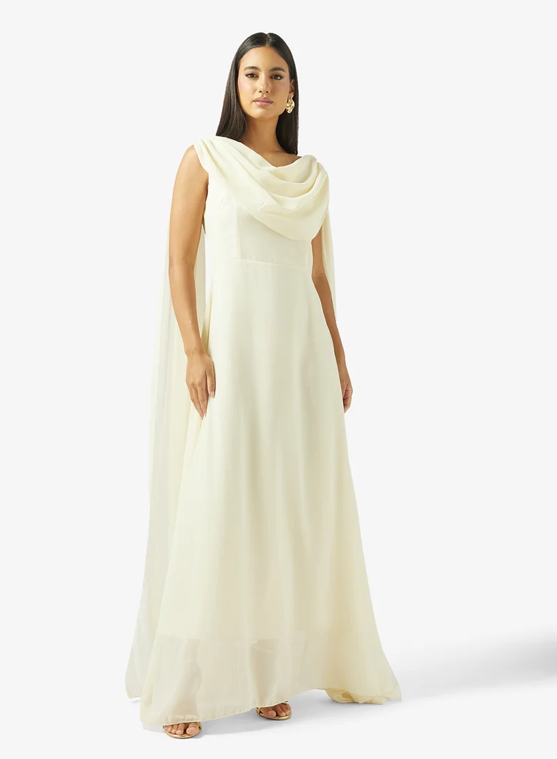 Ella Limited Edition Cowl Neck Dres With Trail